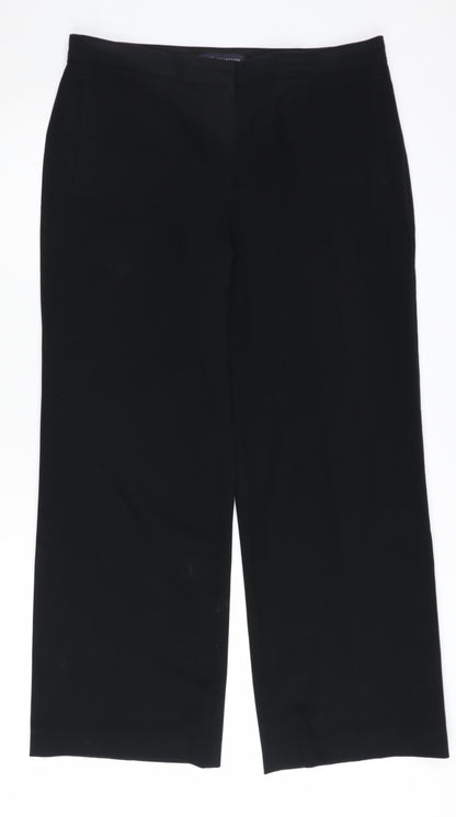 Womens UK Size 14 Marks and Spencer Regular Fit Workwear Casual Black Trousers