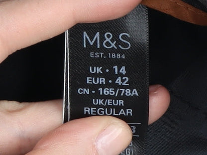 Womens UK Size 14 Marks and Spencer Regular Fit Workwear Casual Black Trousers