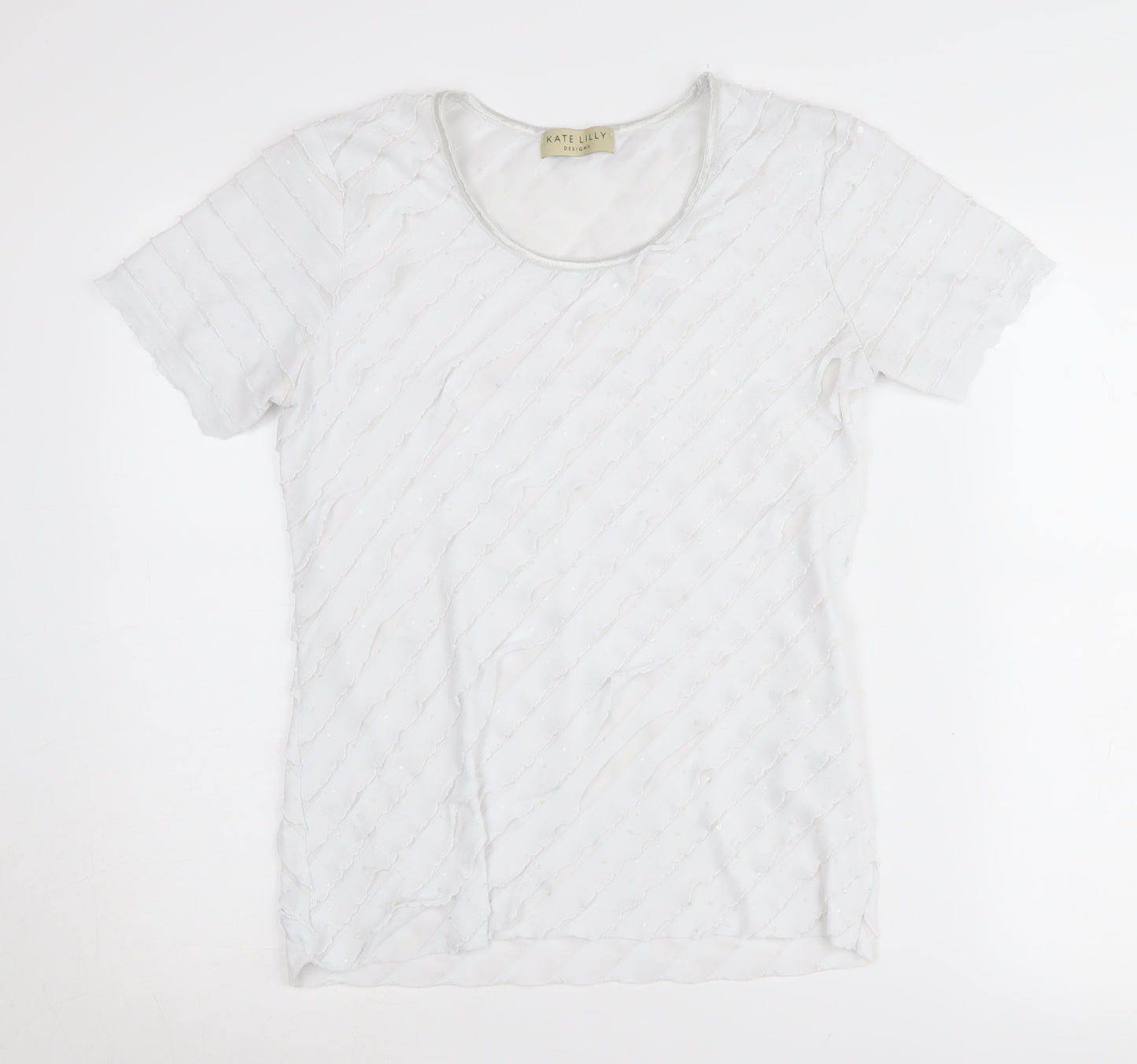 Kate Lilly Designs Women's White T-Shirt Size 12