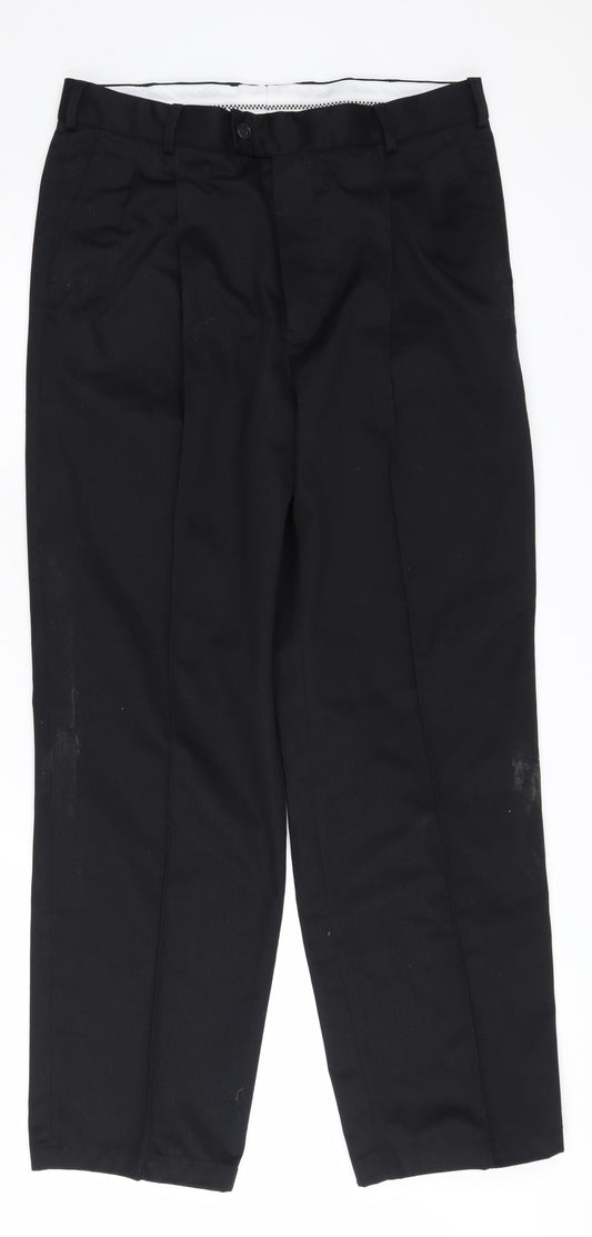 Mens UK Size 36 Churchill Workwear  Dress Pants Black Trousers