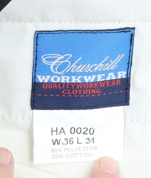 Mens UK Size 36 Churchill Workwear  Dress Pants Black Trousers