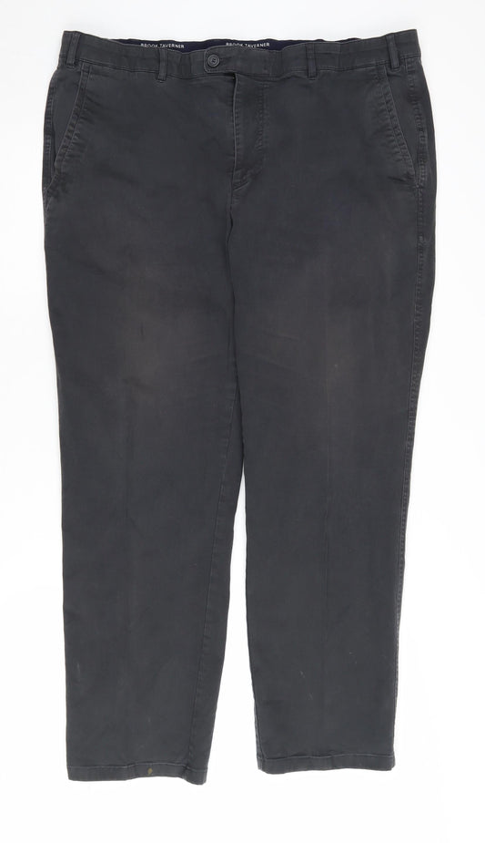 Brook Taverner Men's Black Trousers 42