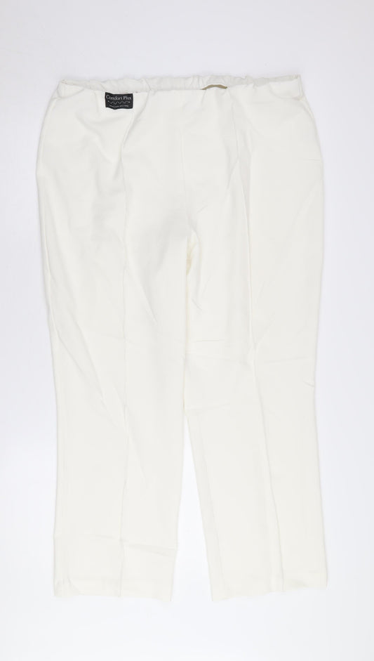 Classics Women's White Trousers L Elastic Waist