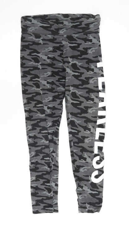 Golddigga Women's Grey Camo Activewear Leggings Size 10