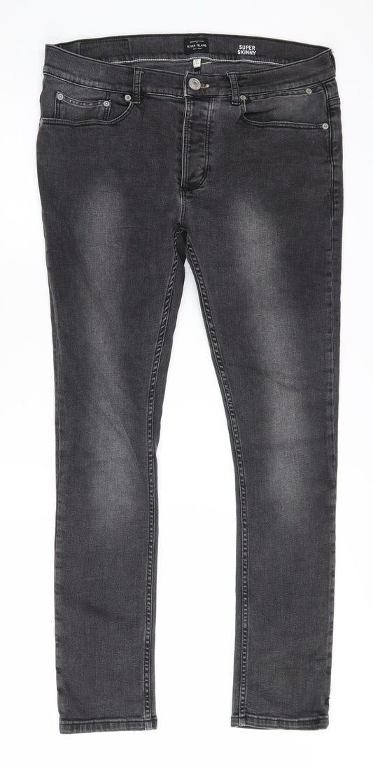River Island Women's Black Skinny Jeans, Size 4, Stretch Denim
