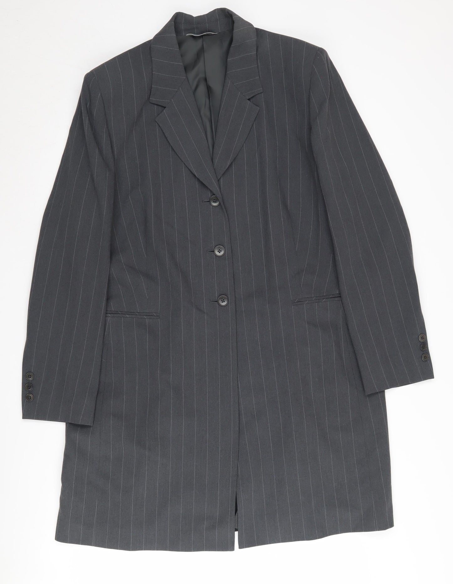 Marks and Spencer Women's Grey Pinstripe Blazer UK 18