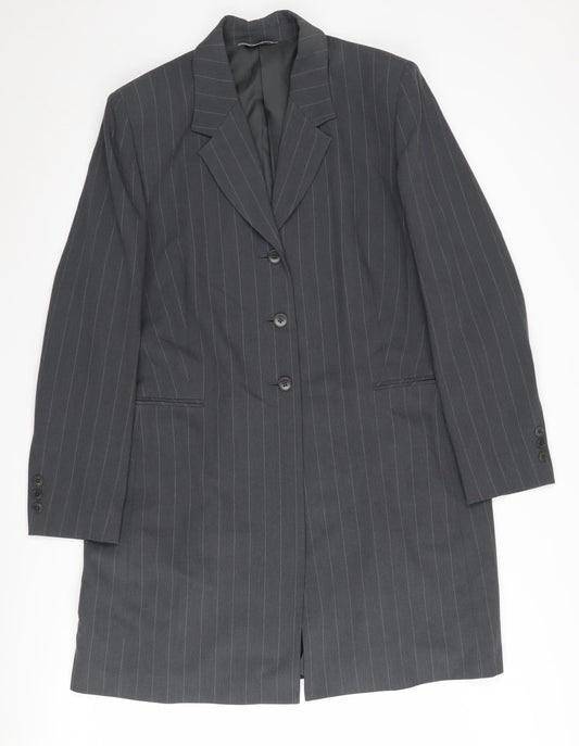 Marks and Spencer Women's Grey Pinstripe Blazer UK 18