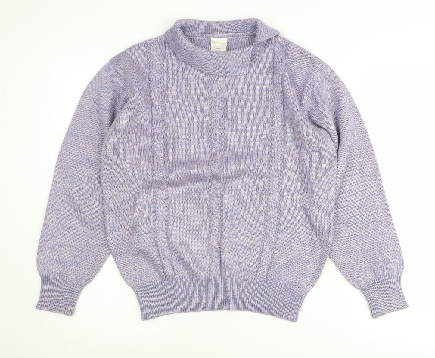 Littlewoods Women’s Purple Mock Neck Wool Blend Jumper