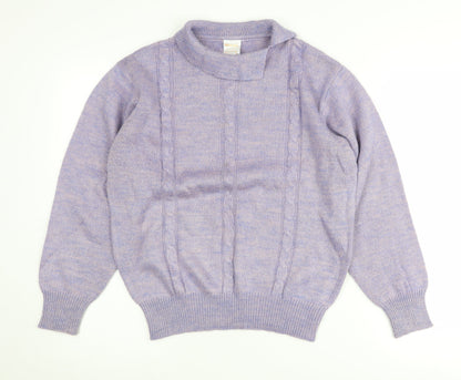Littlewoods Women’s Purple Mock Neck Wool Blend Jumper