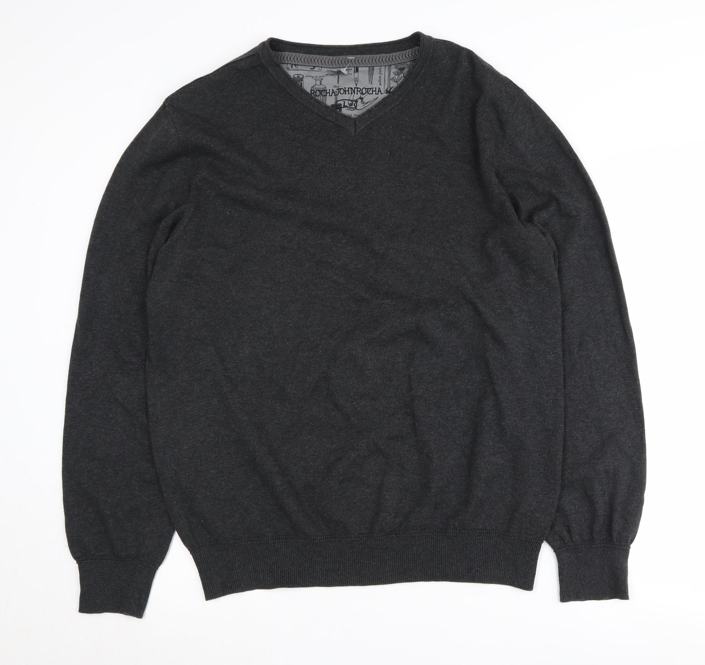 Rocha John Rocha Men's Black V-Neck Pullover Jumper L