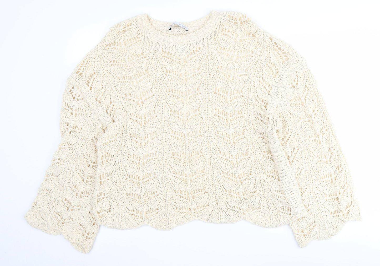 Womens UK Size L Zara Ivory Pullover Jumper