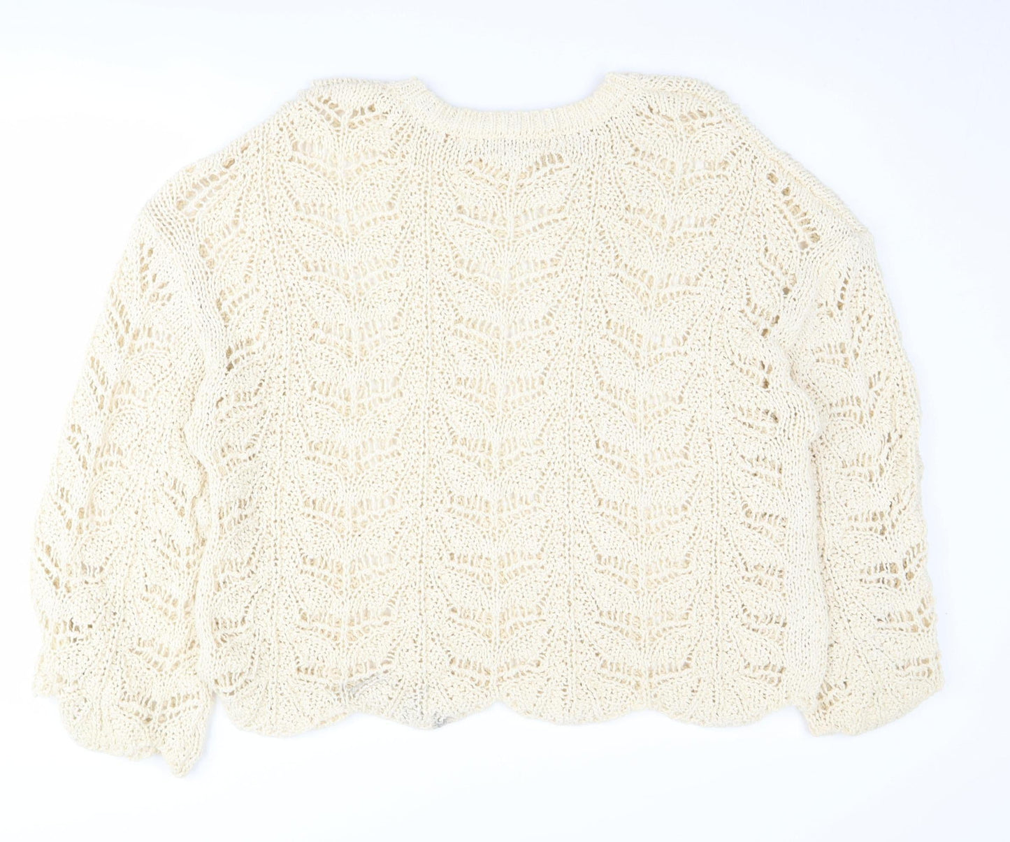 Womens UK Size L Zara Ivory Pullover Jumper