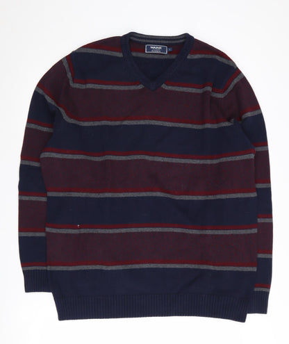 Maine New England Men's Multicoloured Striped Pullover - L