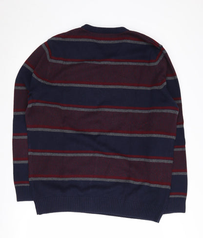 Maine New England Men's Multicoloured Striped Pullover - L
