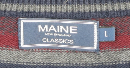 Maine New England Men's Multicoloured Striped Pullover - L