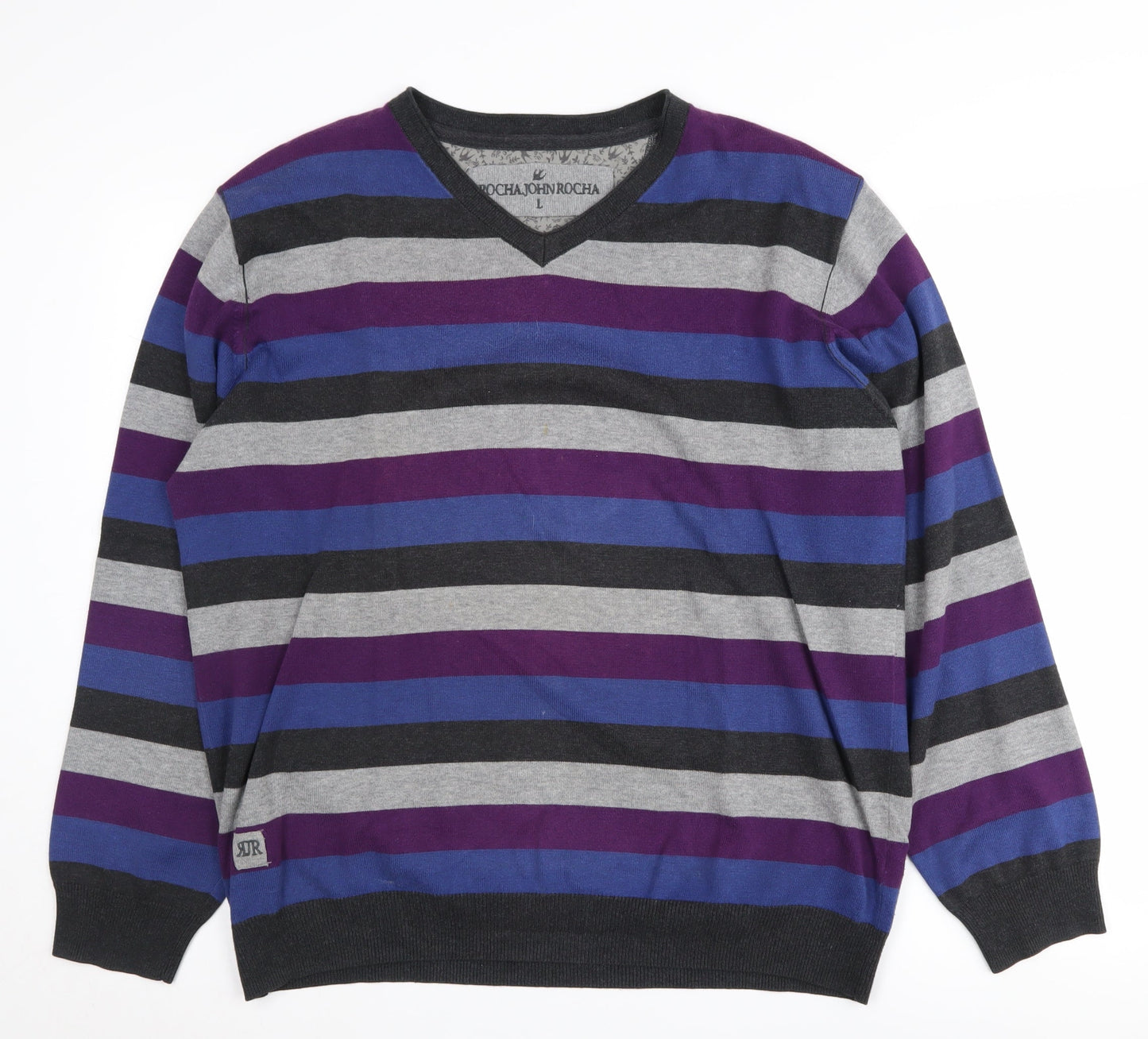 Rocha John Rocha Men's Multicoloured Striped Jumper L