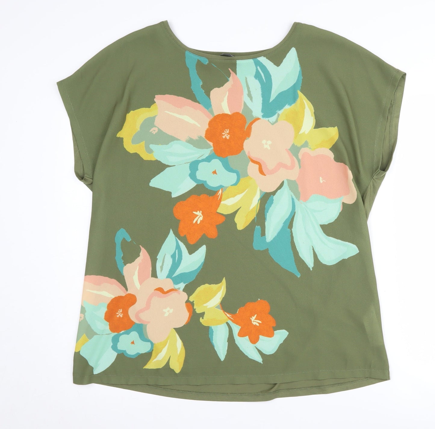 Womens UK Size 16 Bonmarché Green Basic T-Shirt