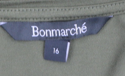 Womens UK Size 16 Bonmarché Green Basic T-Shirt