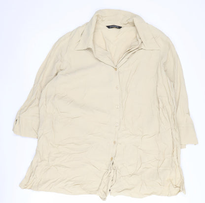 Womens UK Size 28 essence Beige  Button-Up