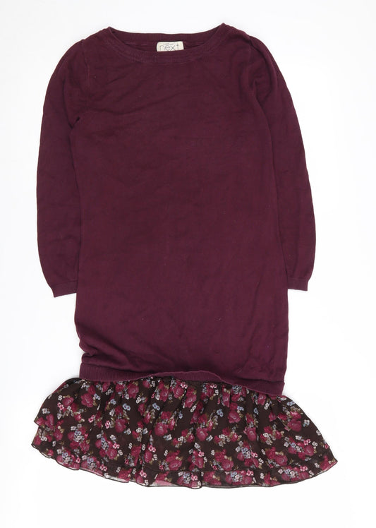 Next Women's Purple Jumper Dress Size 8