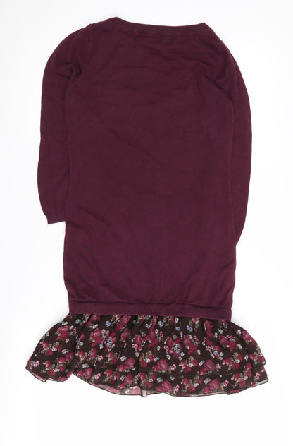 Next Women's Purple Jumper Dress Size 8