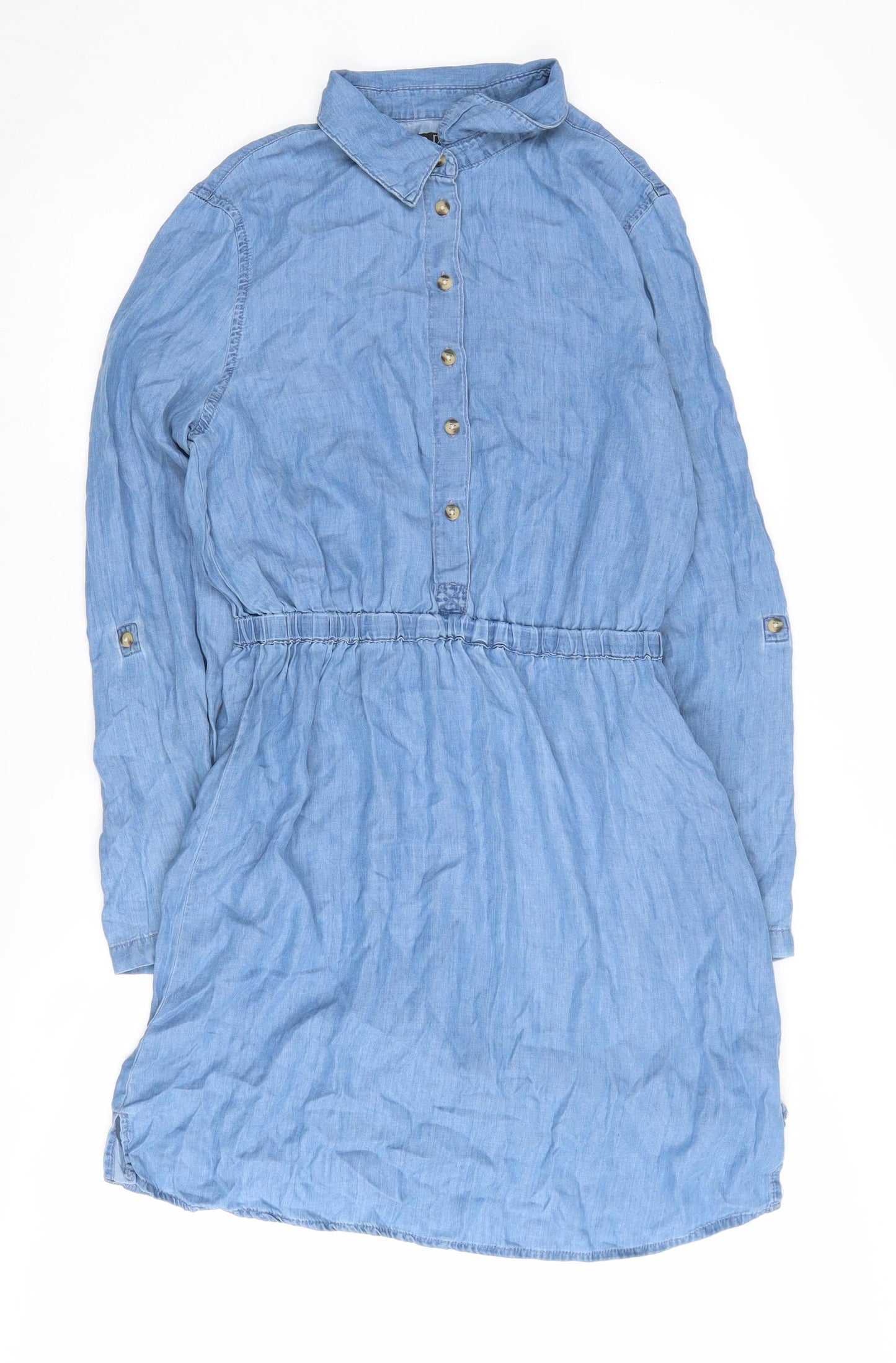 Avenue Women's Blue Shirt Dress Size 10, Collared Style