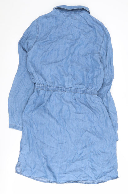 Avenue Women's Blue Shirt Dress Size 10, Collared Style