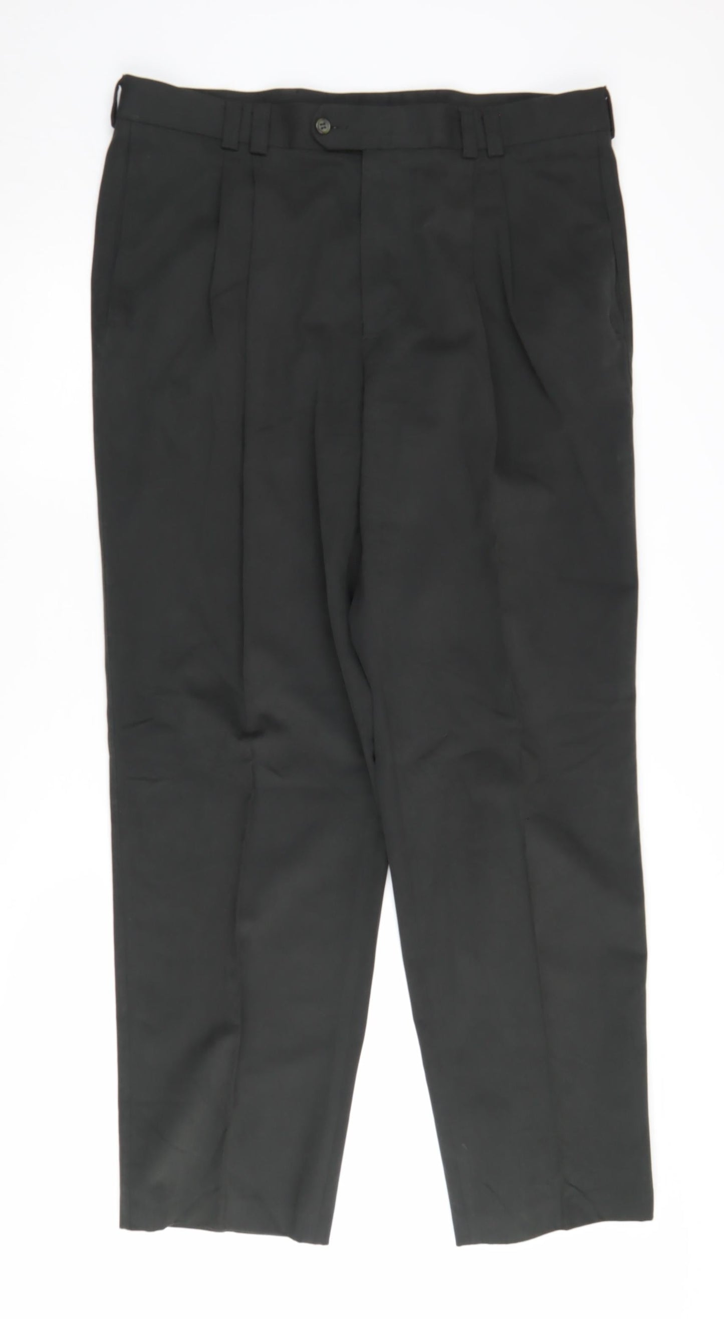 Lakeland Men's Black Pleated Trousers Size 38