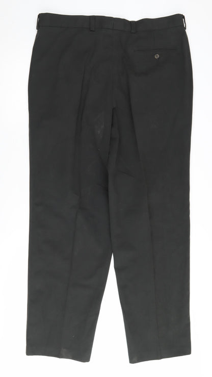 Lakeland Men's Black Pleated Trousers Size 38