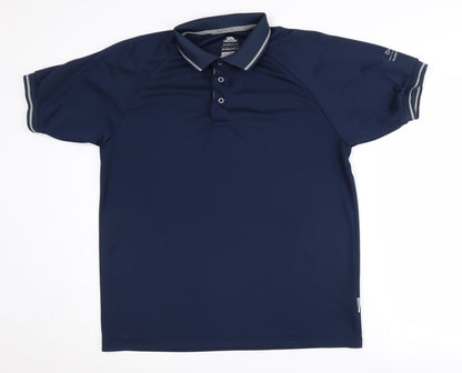 Mens UK Size L Trespass Blue Jersey Polo