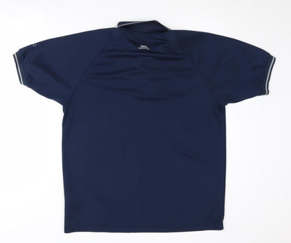 Mens UK Size L Trespass Blue Jersey Polo