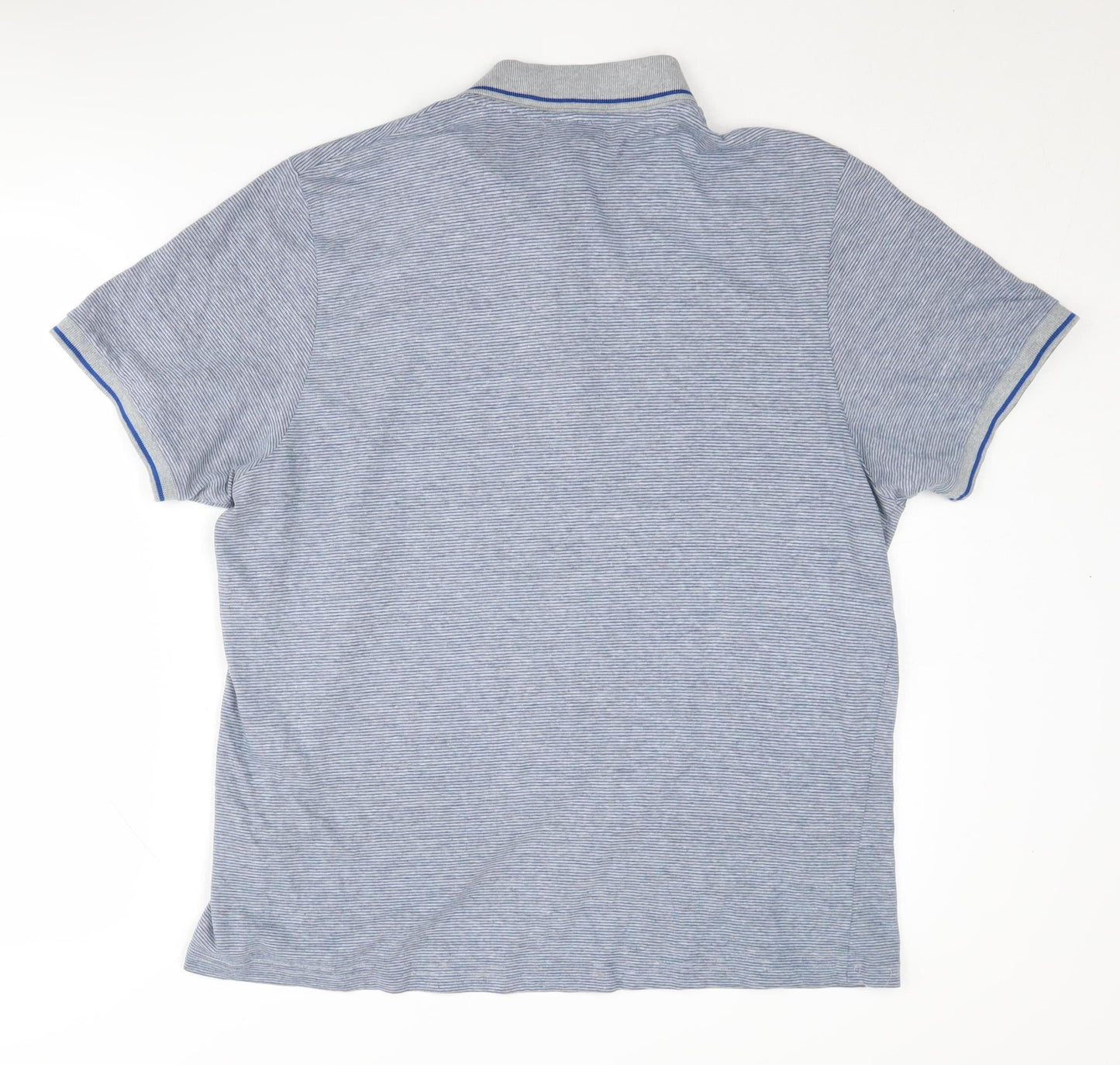 Petroleum Men's Blue XL Striped Cotton Polo