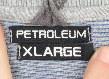 Petroleum Men's Blue XL Striped Cotton Polo