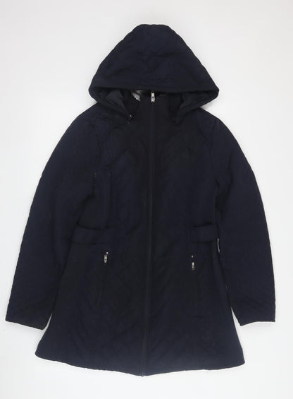 Cambridge Women's Black Quilted Hooded Jacket M