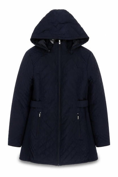 Cambridge Women's Black Quilted Hooded Jacket M