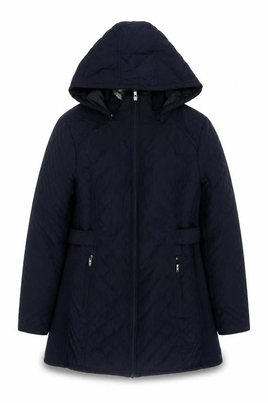 Cambridge Women's Black Quilted Hooded Jacket M