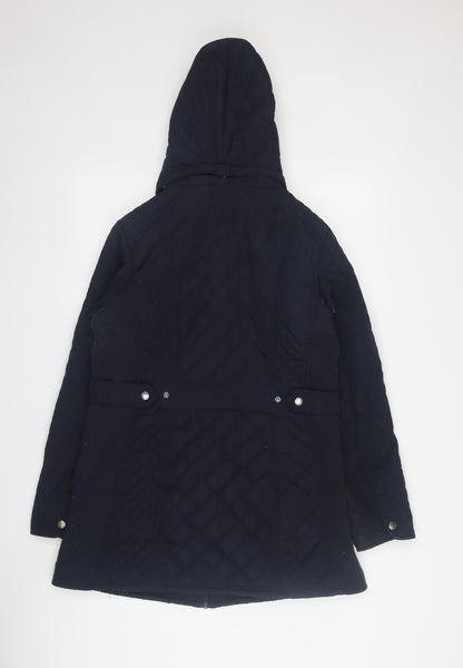 Cambridge Women's Black Quilted Hooded Jacket M