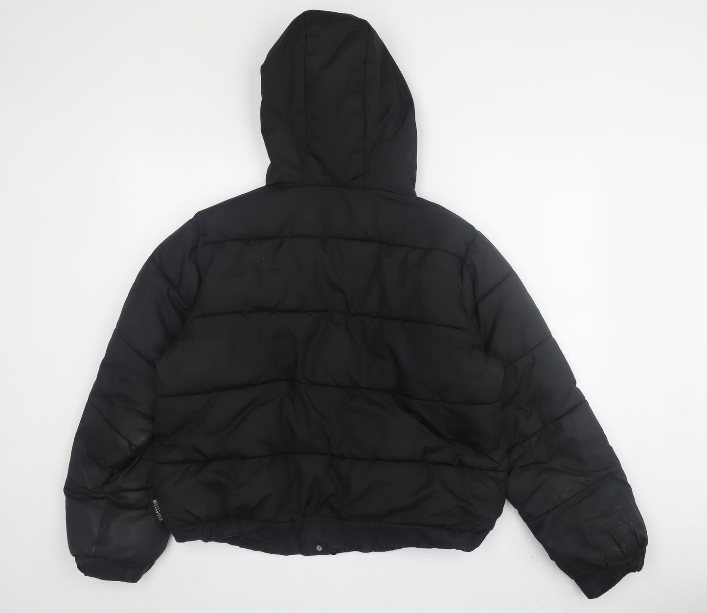 Missguided Women’s Black Puffer Jacket Size 14 Hooded