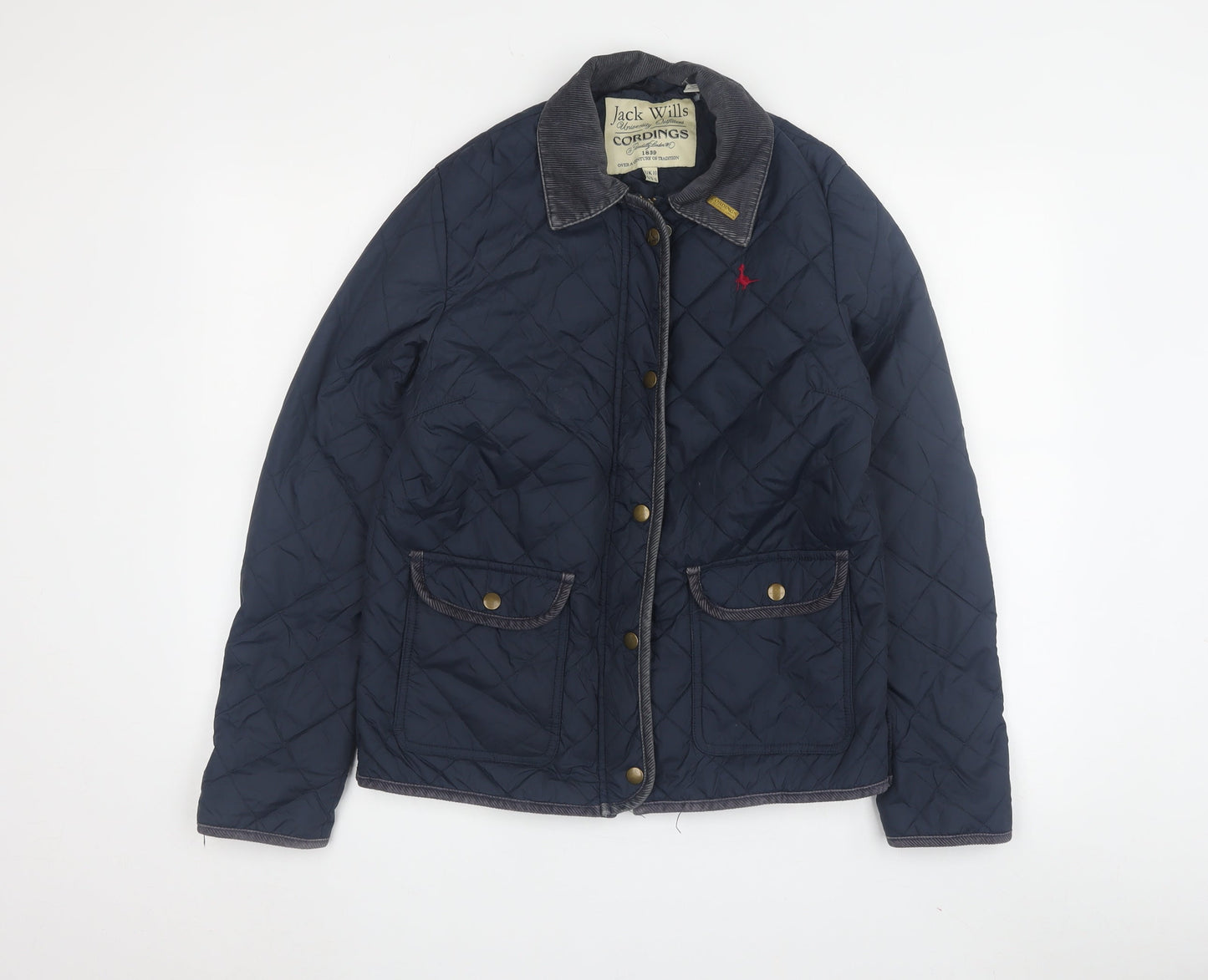 Womens UK Size 10 Jack Wills Blue Quilted Coat