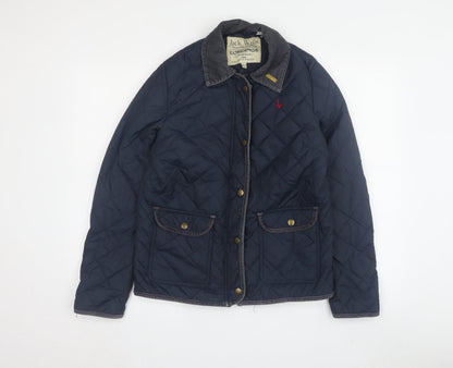 Womens UK Size 10 Jack Wills Blue Quilted Coat