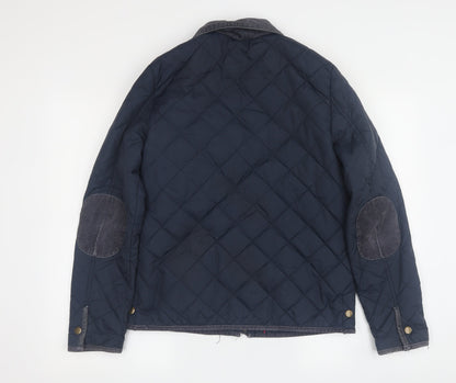 Womens UK Size 10 Jack Wills Blue Quilted Coat