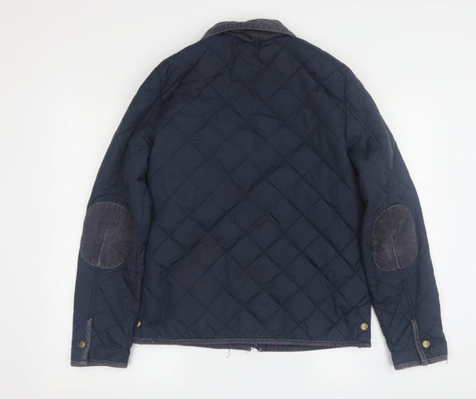Womens UK Size 10 Jack Wills Blue Quilted Coat