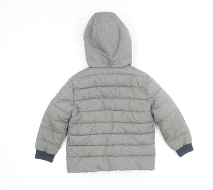 Boys Grey Batman Puffer Jacket 3-4 Years Hooded Winter