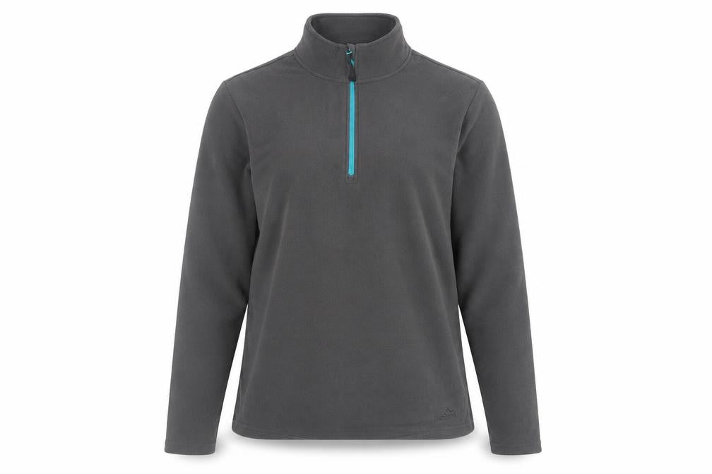 Front view of Peter Storm unisex grey 1/4 zip fleece sweatshirt 16