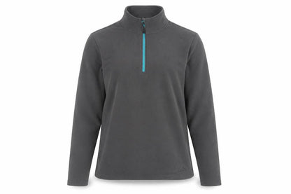 Front view of Peter Storm unisex grey 1/4 zip fleece sweatshirt 16