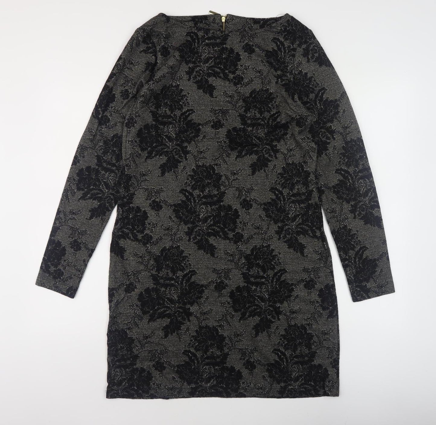 Next Women's Black Floral Dress Size 14