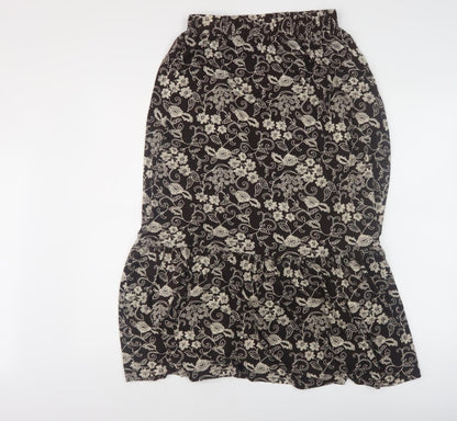 Lakeland Women's Black Floral Midi Skirt - Size S