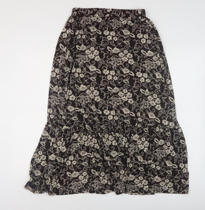 Lakeland Women's Black Floral Midi Skirt - Size S