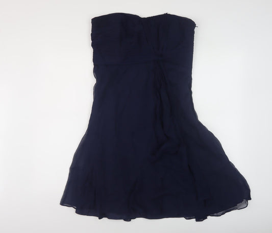 Coast Women's Blue Strapless Chiffon Dress Size 10