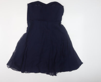 Coast Women's Blue Strapless Chiffon Dress Size 10